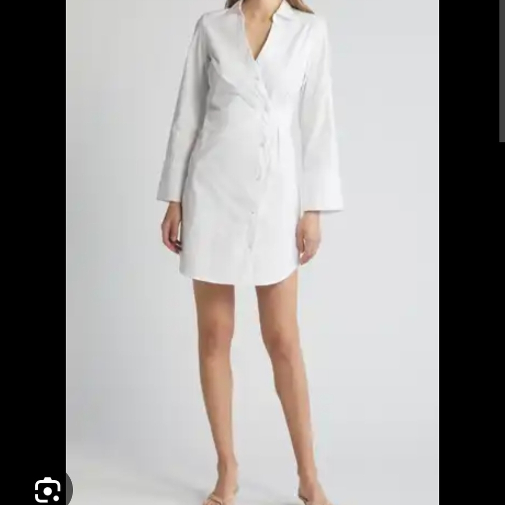 French Connection White Dress with Long Sleeves